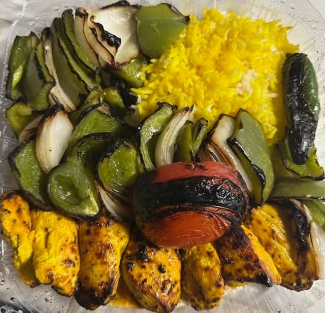 Chicken Shish Kabob Lunch.
